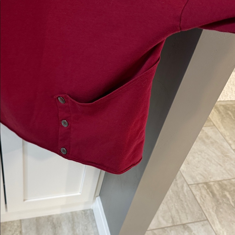 Chalet Deep Red Button-Hem Relaxed Sweatshirt - image 4